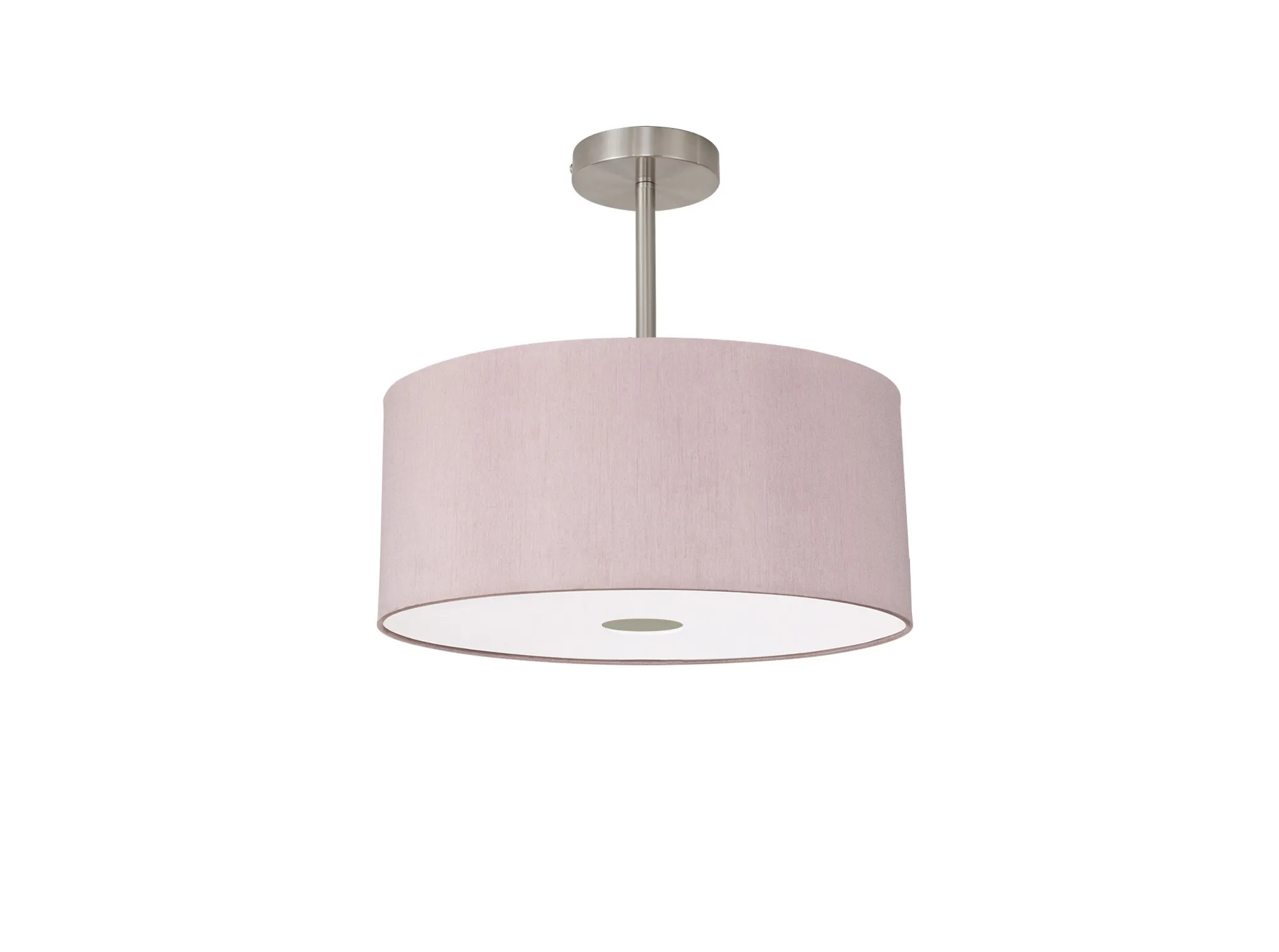 Baymont 40cm Semi Flush 1 Light Satin Nickel, Taupe/Halo Gold, Frosted Diffuser DK0257  Deco Baymont SN TA